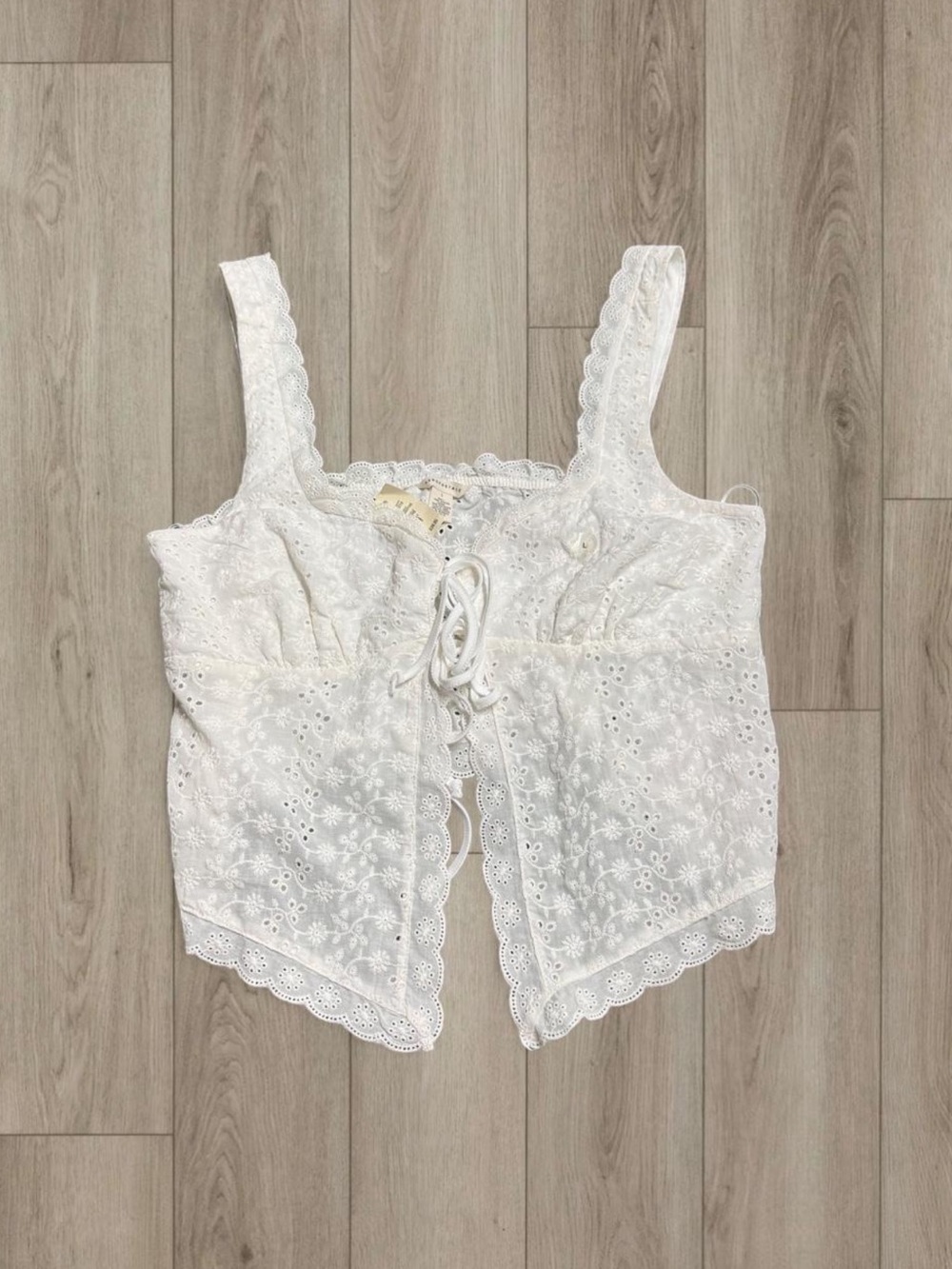 White Eyelet Lace Tank Top